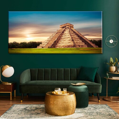 Cuadro Decorativo Canvas Piramide, Chichen Itza 200x100