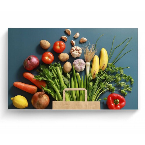Cuadro Decorativo Canvas Frutas y Verduras 105x70
