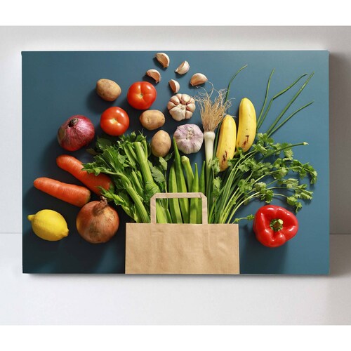 Cuadro Decorativo Canvas Frutas y Verduras 105x70