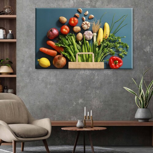 Cuadro Decorativo Canvas Frutas y Verduras 105x70