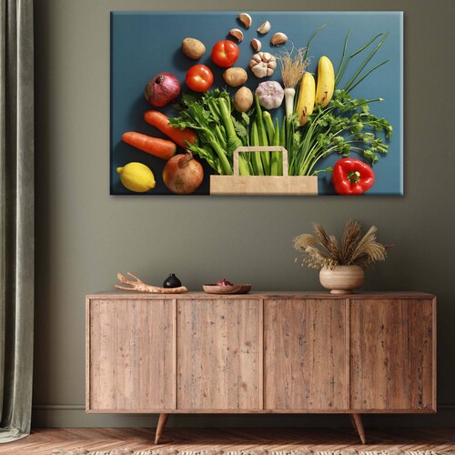 Cuadro Decorativo Canvas Frutas y Verduras 105x70