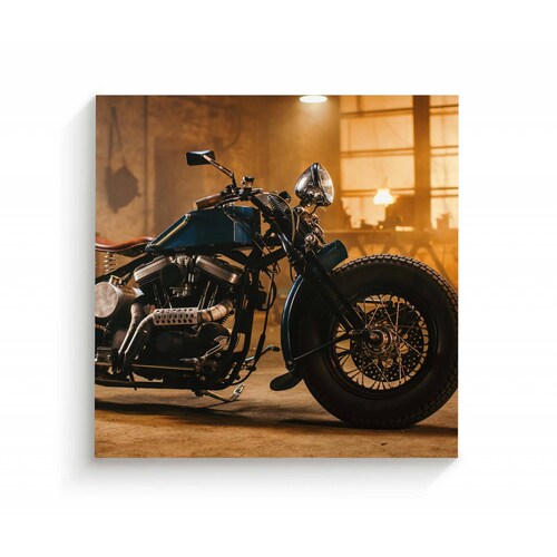 Cuadro Decorativo Canvas Motocicleta clásica 30x30