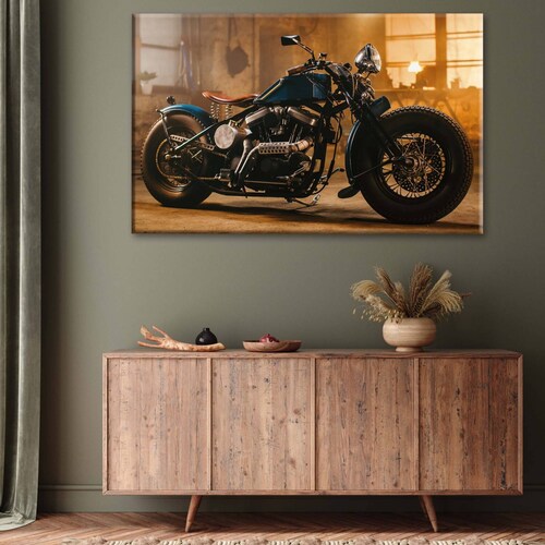 Cuadro Decorativo Canvas Motocicleta clásica 150x100