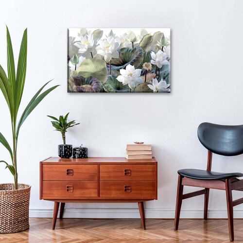 Cuadro Decorativo Canvas Flores de Loto 105x70