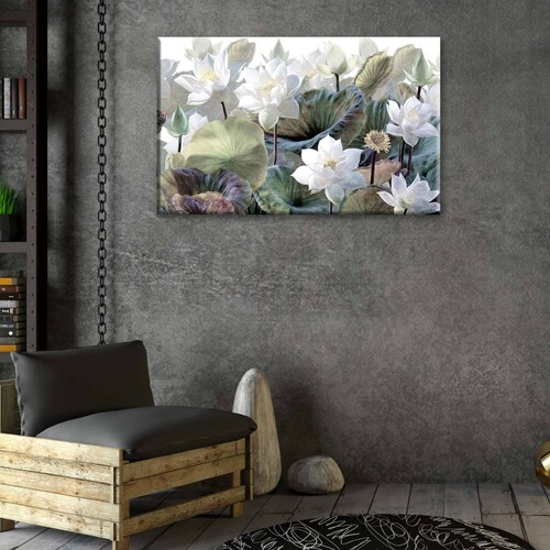 Cuadro Decorativo Canvas Flores de Loto 105x70