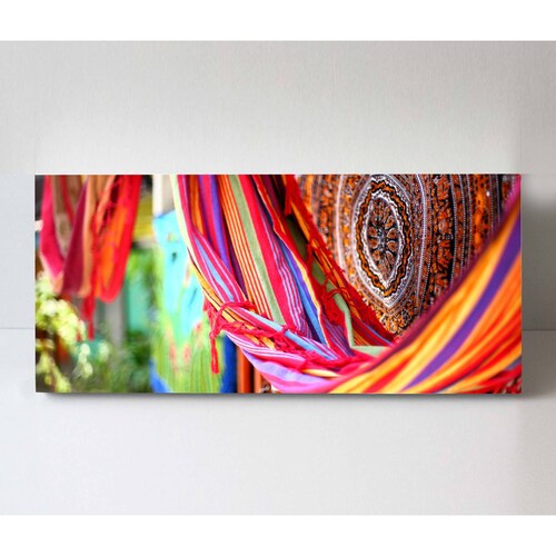 Cuadro Decorativo Canvas Hamaca bordados aztecas 200x100