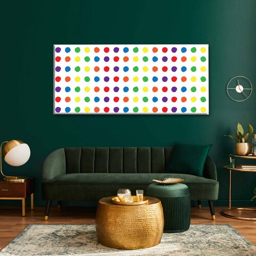 Cuadro Decorativo Canvas Puntos de colores 120x60