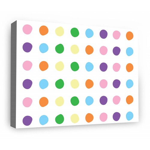 Cuadro Decorativo Canvas Puntos de colores pastel 150x100