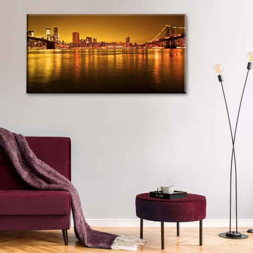 Cuadro Decorativo Canvas Manhattan de noche 160x80