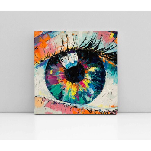 Cuadro Decorativo Canvas Pintura de ojo óleo 50x50