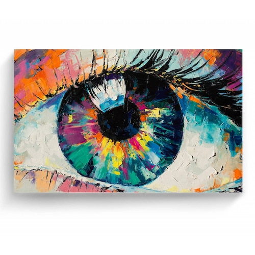 Cuadro Decorativo Canvas Pintura de ojo óleo 135x90