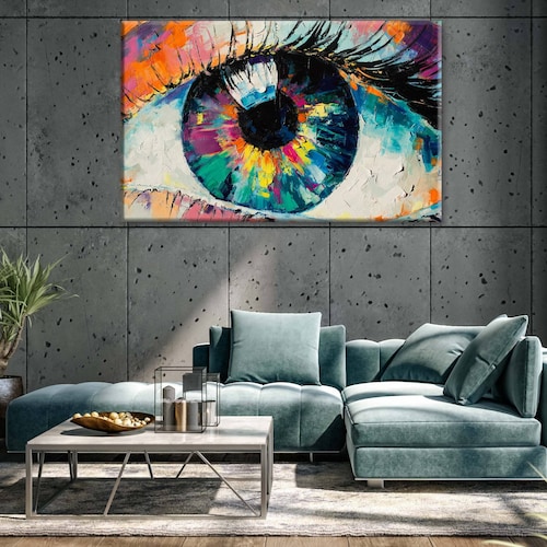 Cuadro Decorativo Canvas Pintura de ojo óleo 135x90