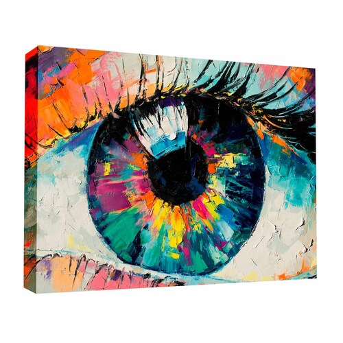 Cuadro Decorativo Canvas Pintura de ojo óleo 75x50
