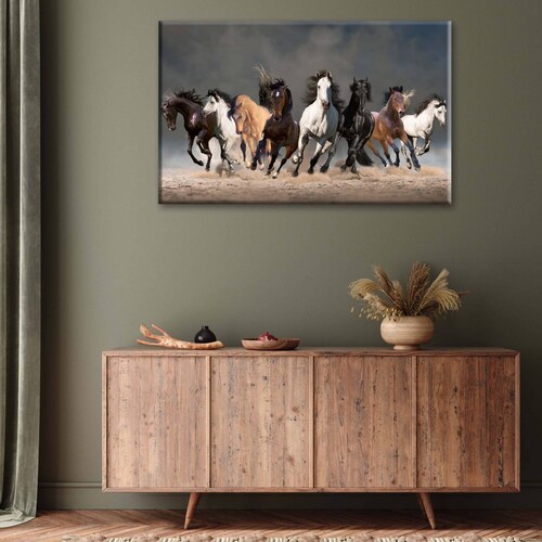 Cuadro Decorativo Canvas Manada de caballos 150x100