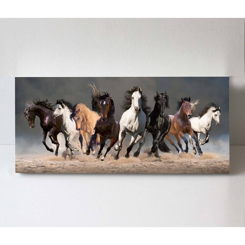 Cuadro Decorativo Canvas Manada de caballos 180x90