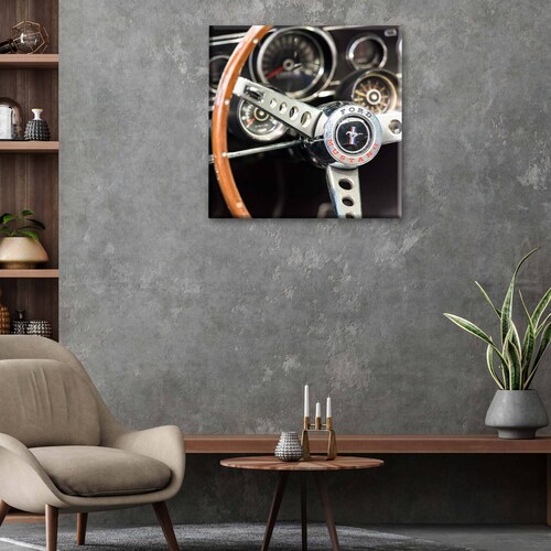 Cuadro Decorativo Canvas Volante Ford Mustang 70x70