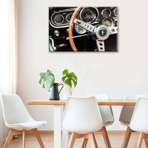 Cuadro Decorativo Canvas Volante Ford Mustang 150x100