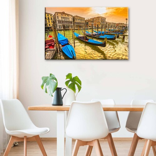 Cuadro Decorativo Canvas Gondolas, Venecia Italia 135x90