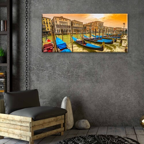 Cuadro Decorativo Canvas Gondolas, Venecia Italia 100x50