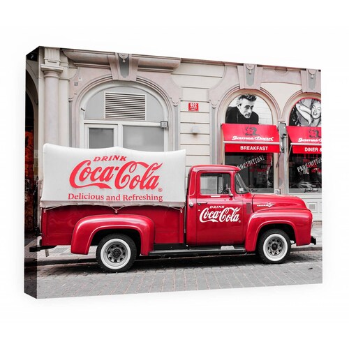 Cuadro Decorativo Canvas Auto retro coca cola 45x30