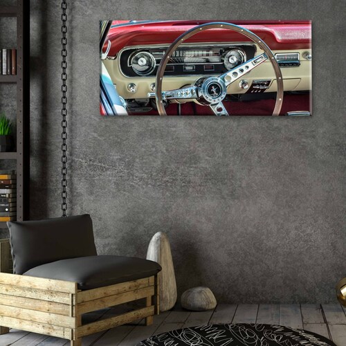 Cuadro Decorativo Canvas Tablero Ford Mustang 160x80
