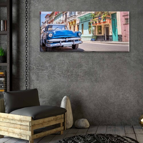Cuadro Decorativo Canvas Auto clásico Habana Cuba  180x90