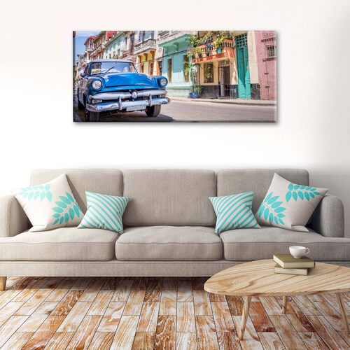 Cuadro Decorativo Canvas Auto clásico Habana Cuba  180x90
