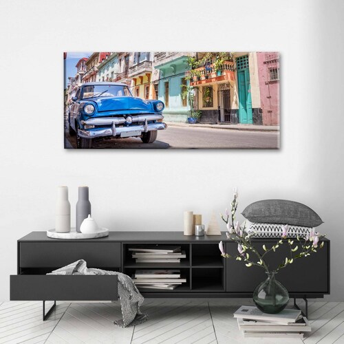 Cuadro Decorativo Canvas Auto clásico Habana Cuba  180x90