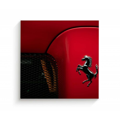 Cuadro Decorativo Canvas Close up Ferrari logo 130x130