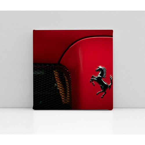 Cuadro Decorativo Canvas Close up Ferrari logo 130x130