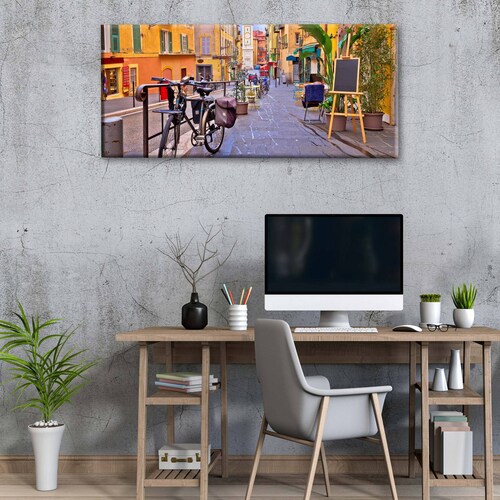 Cuadro Decorativo Canvas Calle colorida, Francia 80x40