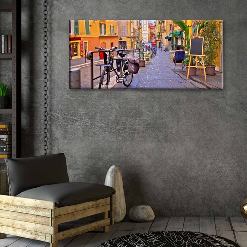Cuadro Decorativo Canvas Calle colorida, Francia 80x40