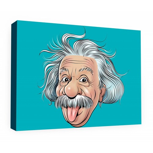 Cuadro Decorativo Canvas Albert Einstein caricatura 45x30