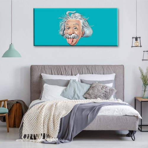 Cuadro Decorativo Canvas Albert Einstein caricatura 160x80