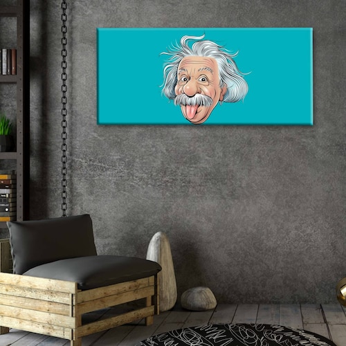 Cuadro Decorativo Canvas Albert Einstein caricatura 160x80