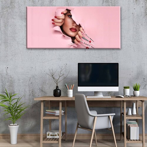 Cuadro Decorativo Canvas Maquillaje Artístico 120x60