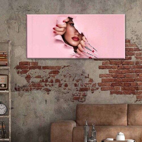 Cuadro Decorativo Canvas Maquillaje Artístico 120x60