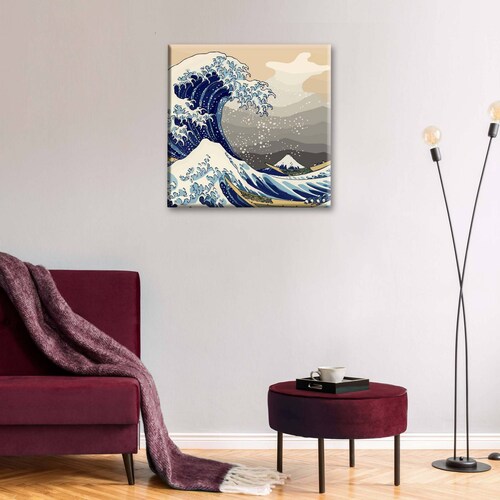 Cuadro Decorativo Canvas La gran ola de Kanagawa 30x30