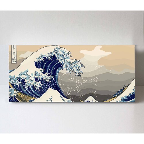 Cuadro Decorativo Canvas La gran ola de Kanagawa 80x40