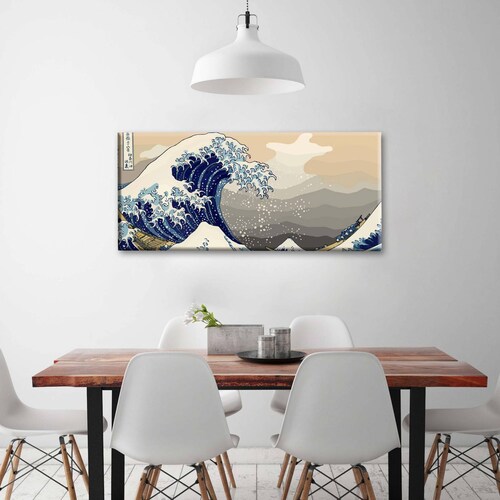 Cuadro Decorativo Canvas La gran ola de Kanagawa 80x40