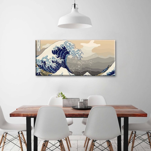 Cuadro Decorativo Canvas La gran ola de Kanagawa 180x90