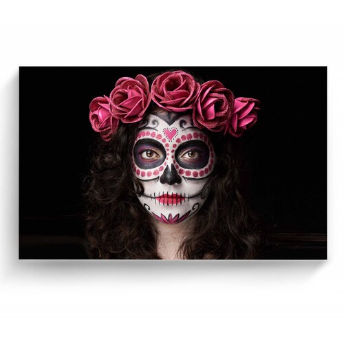 Cuadro Decorativo Canvas Catrina con flores 150x100