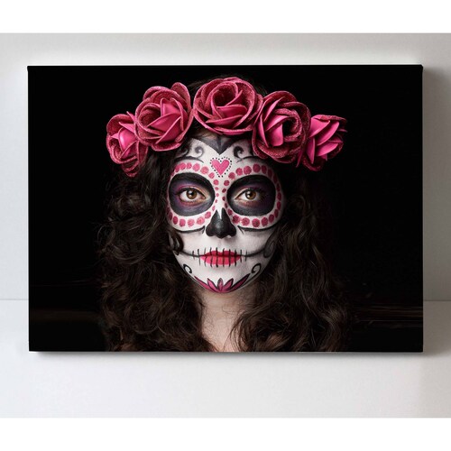Cuadro Decorativo Canvas Catrina con flores 150x100
