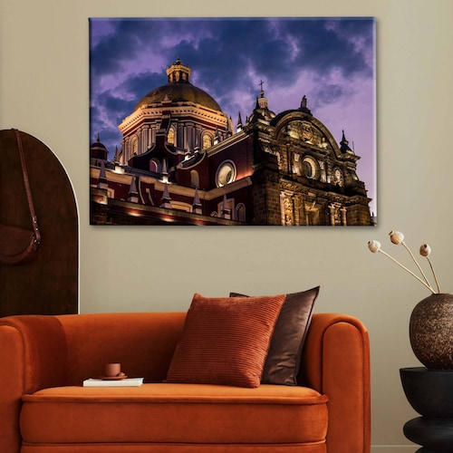 Cuadro Decorativo Canvas Catedral de noche, Puebla 150x100