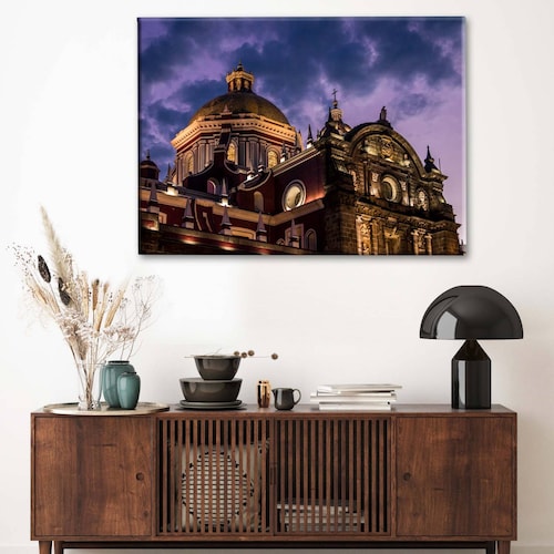 Cuadro Decorativo Canvas Catedral de noche, Puebla 150x100