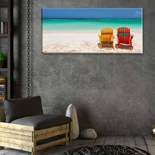 Cuadro Decorativo Canvas Paraiso tropical, Caribe 200x100