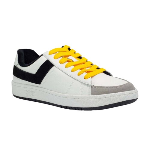 Calzado Pony Hombre Pro 80 Stone Blanco Negro