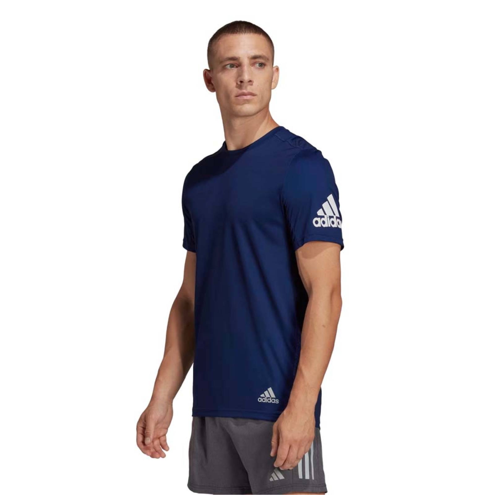 Playera Adidas Hombre Run It Tee M Hm8446 Azul