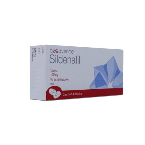Sildenafil Beadvance, 4 Tabletas De 100 Mg, Ultra 