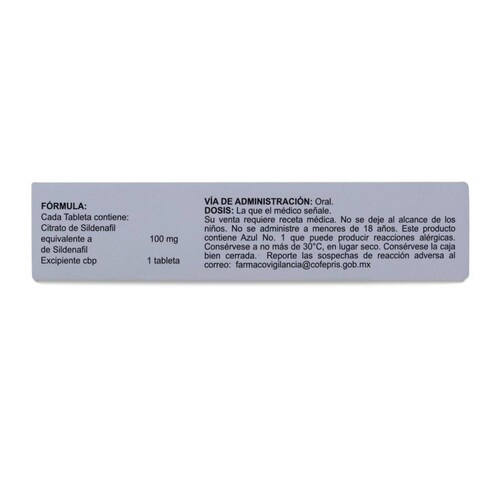 Sildenafil Beadvance, 4 Tabletas De 100 Mg, Ultra 